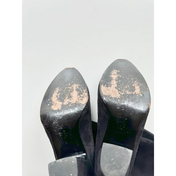 ULLA JOHNSON Sloane Black Suede Leather Tall Slouchy High Heel Boots, Size 35 - Picture 10 of 14